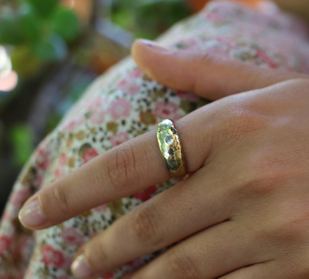 Dome ring with moissanite size 7