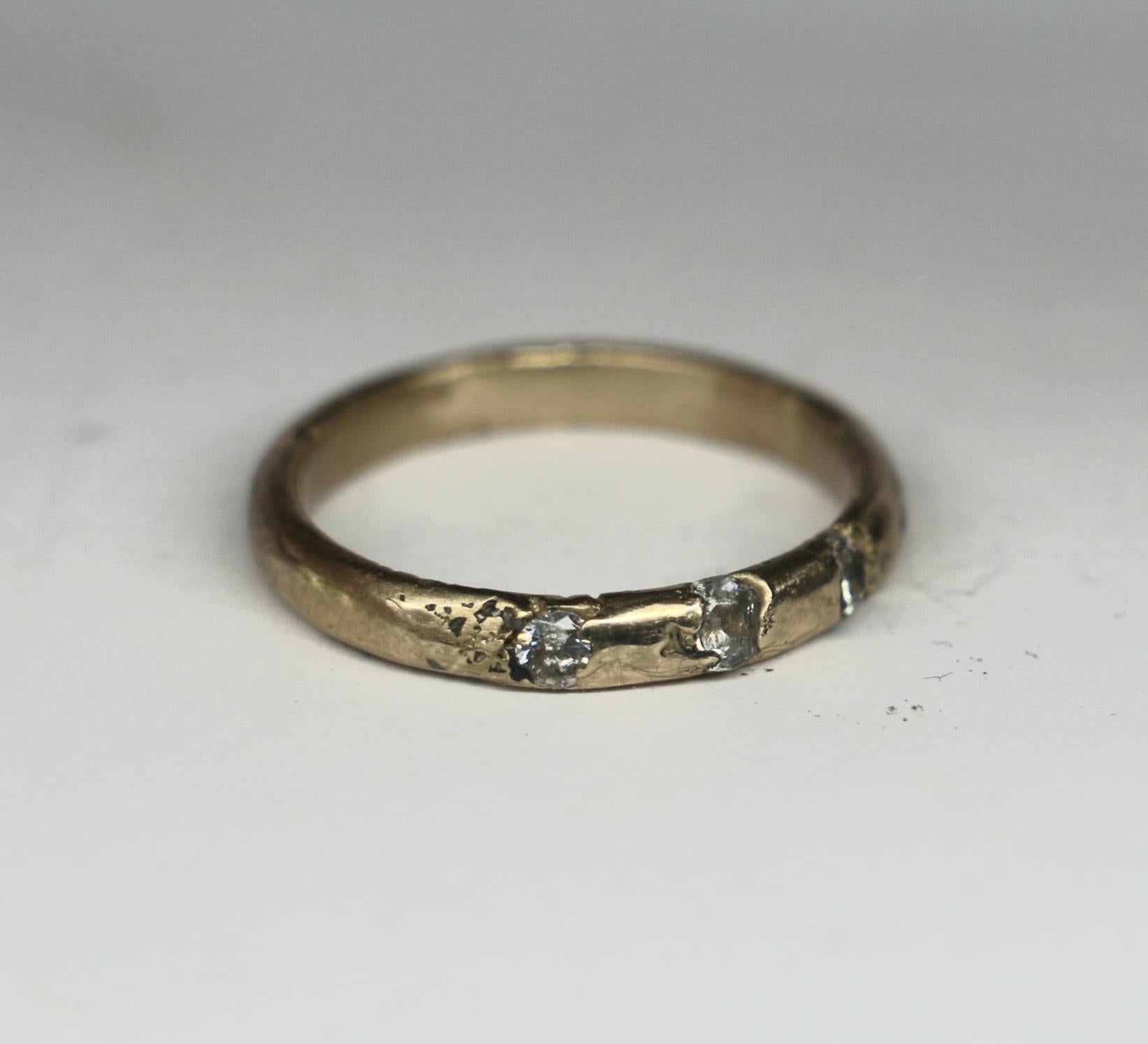 Trinity bronze ring with moissanite size 7