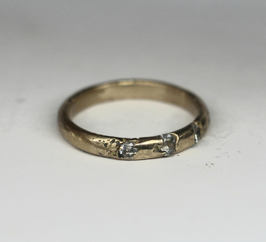 Trinity stacking ring silver with moissanite 2.8mm band