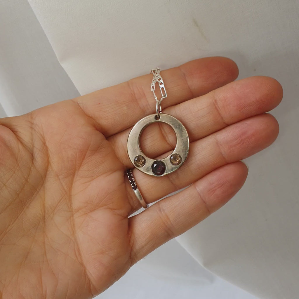 Miriam silver necklace with gemstones