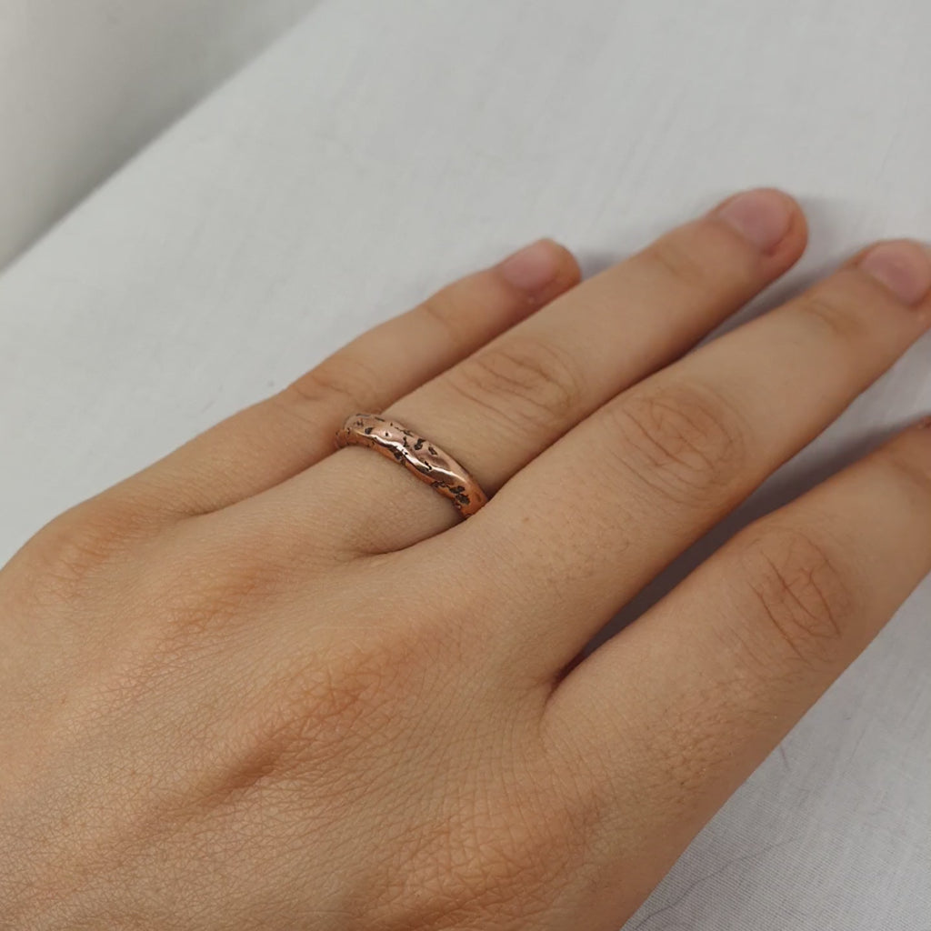Molten Copper ring size 6.5