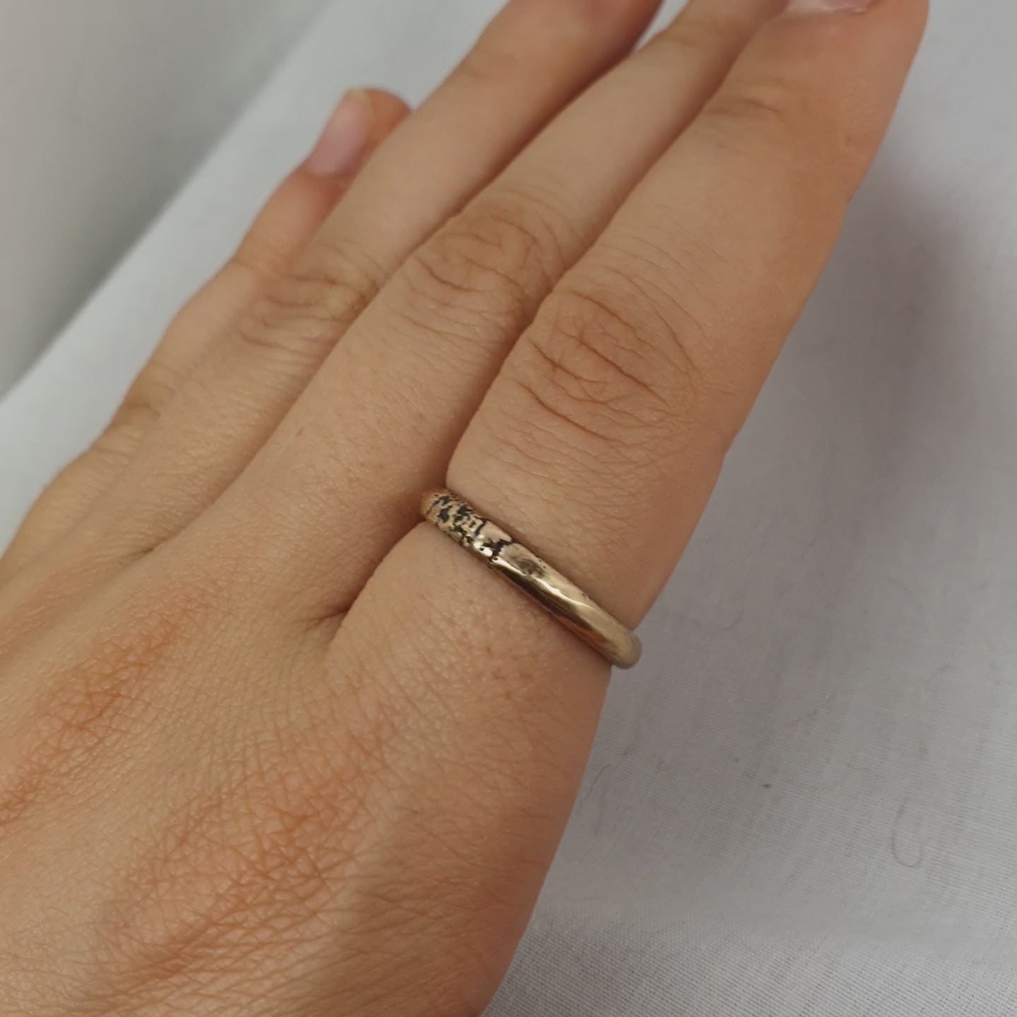 Bronze Ring 3mm Band, Size 8