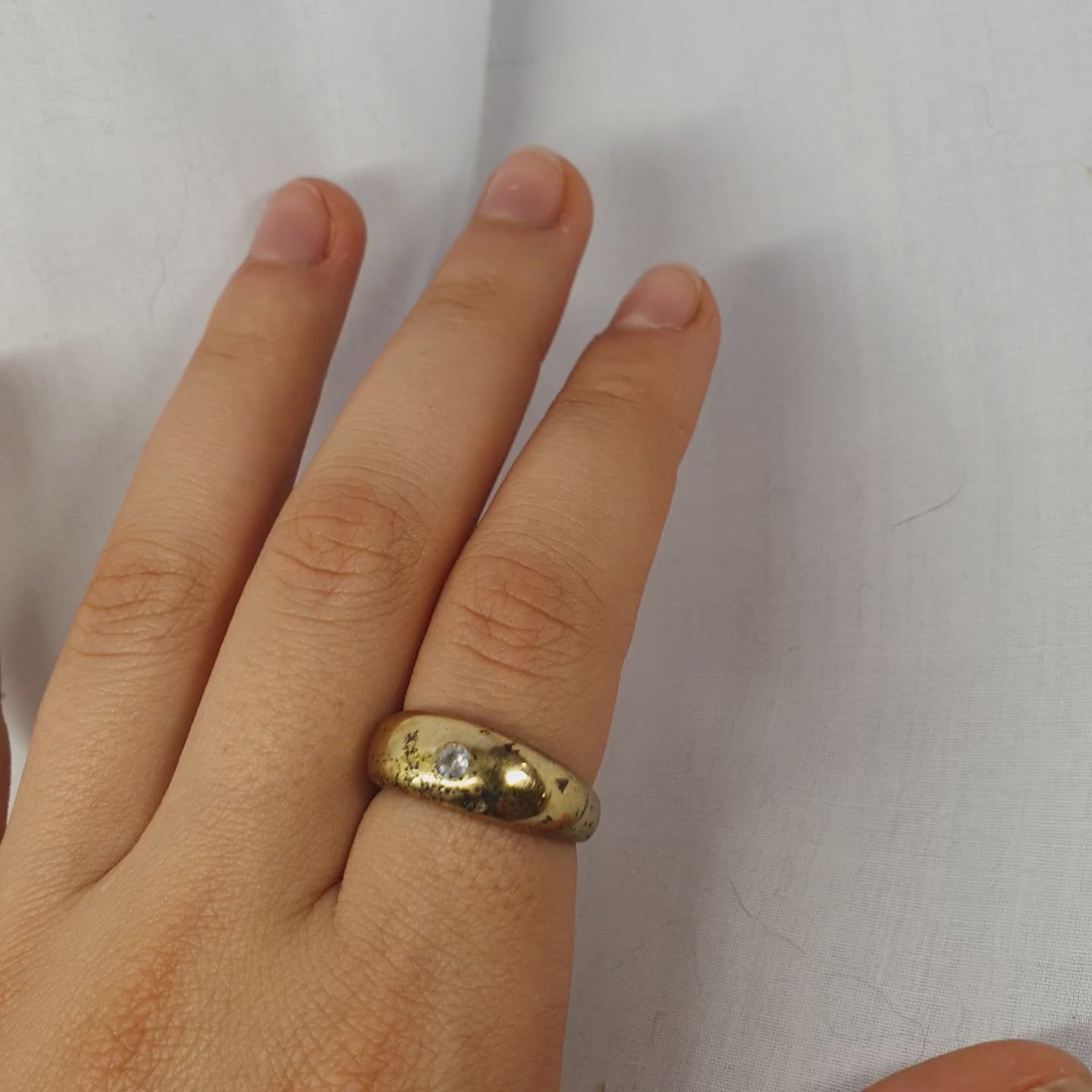 Dome ring with moissanite size 7