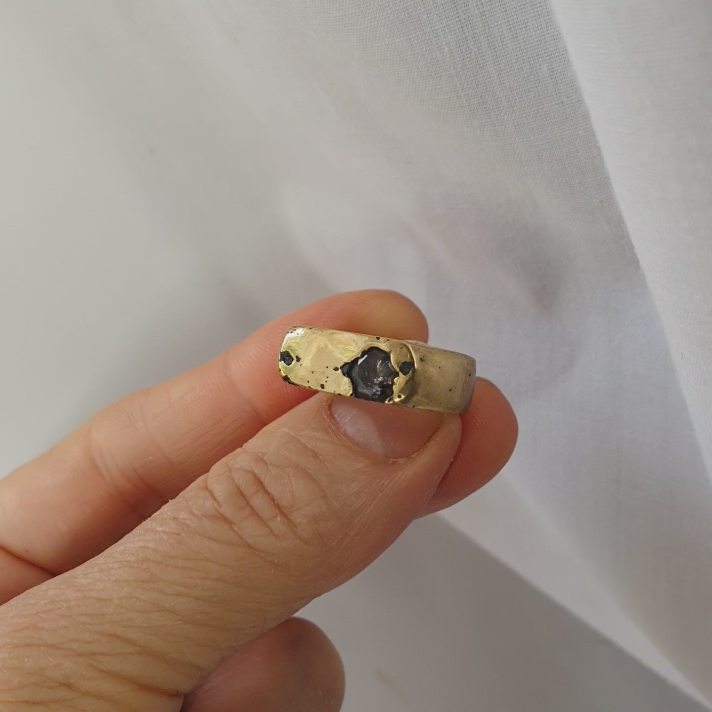 Brass Signet Ring with Zirconia size 6