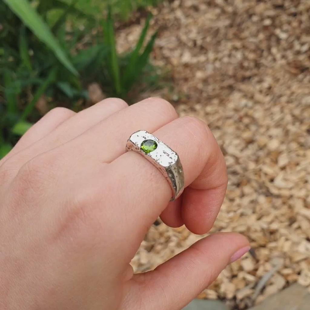 Royal Signet Ring stirling silver sandcast Size 10