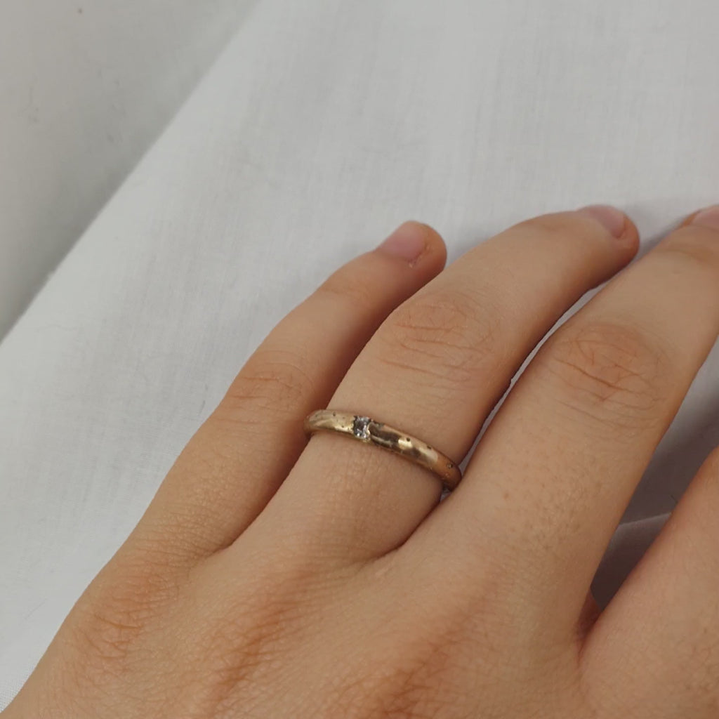 Covenant organic Ring with moissanite 3mm band