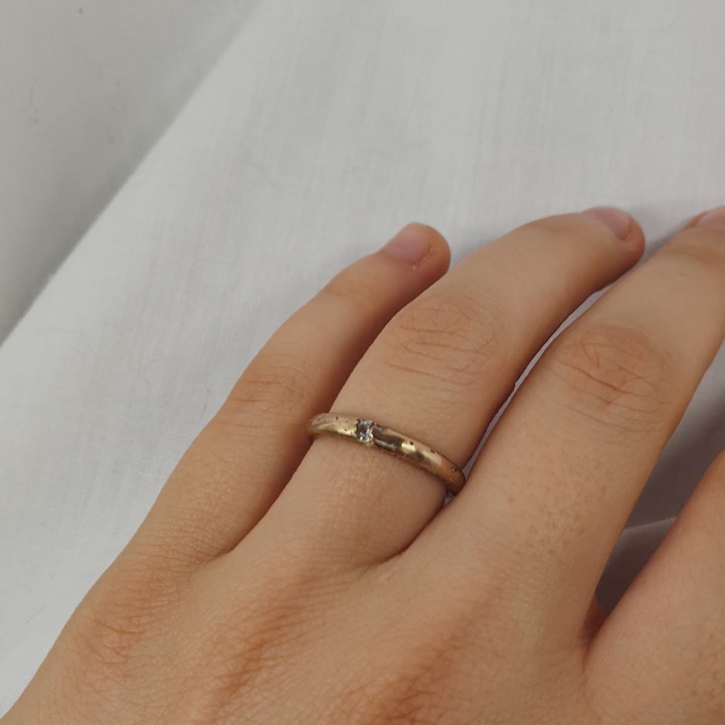 Covenant organic Ring with moissanite 3mm band