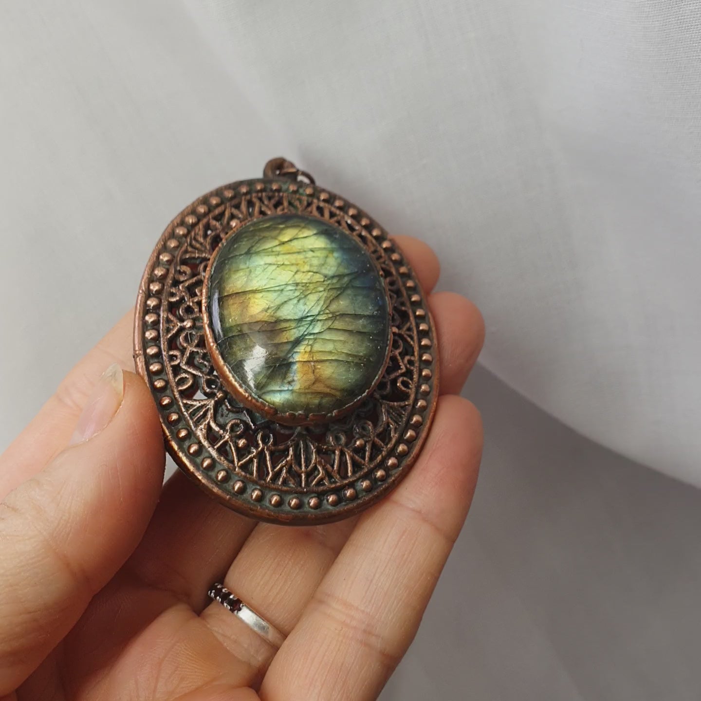 Labradorite copper necklace