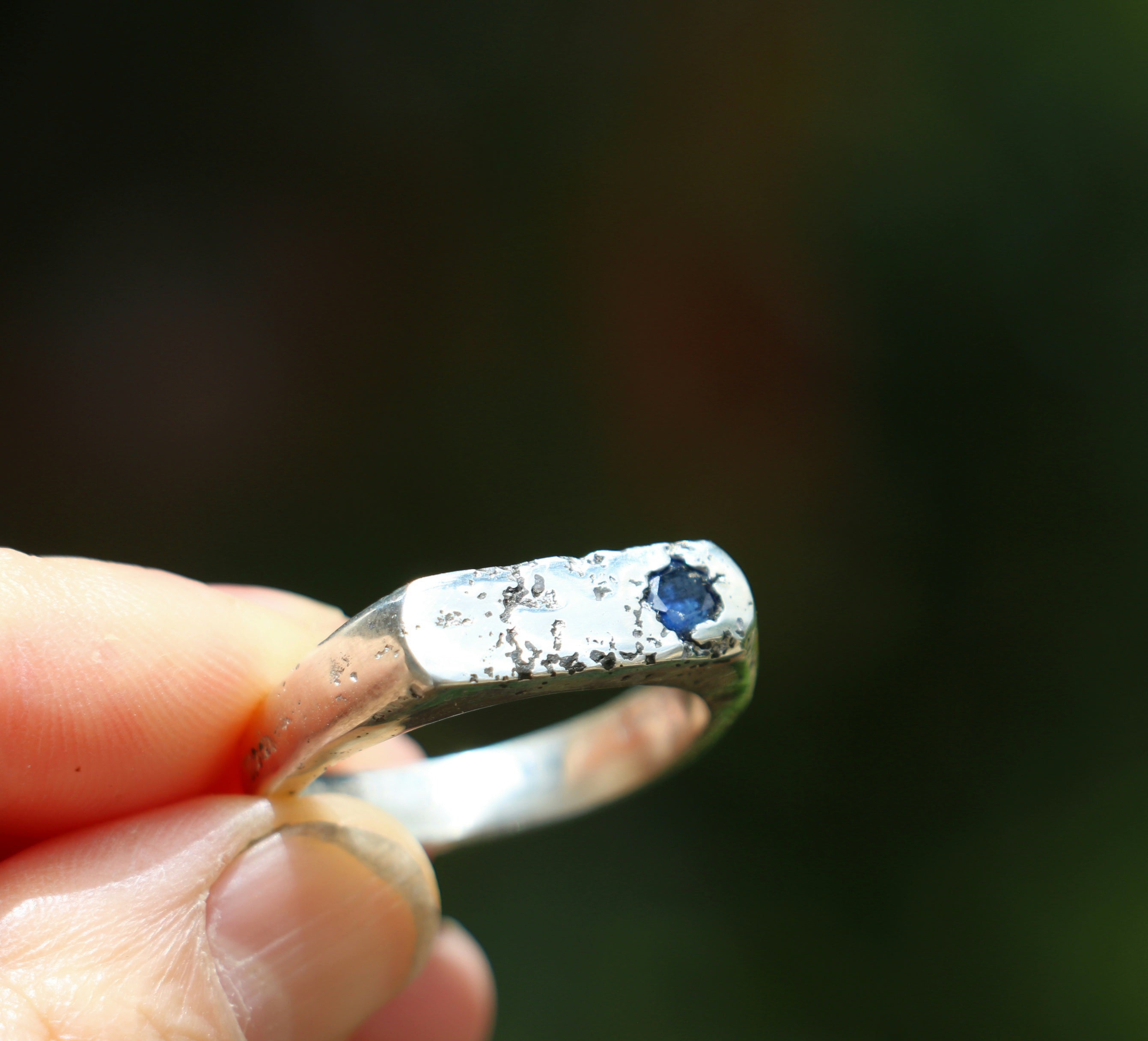Grace stirling signet ring with gemstone