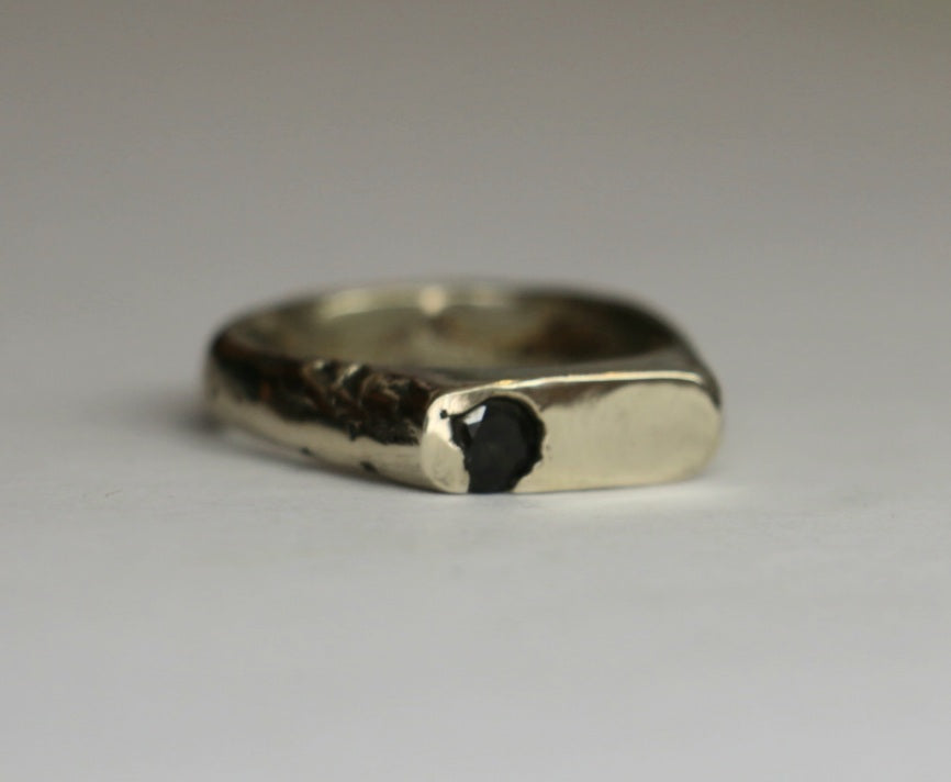 Grace stirling signet ring with gemstone