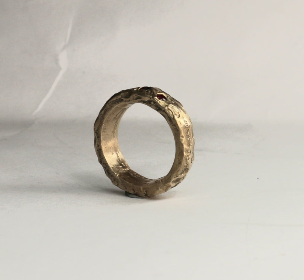 Bronze Nomad ring with Ruby Zircon Size 10
