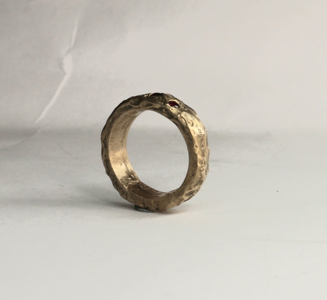 Bronze Nomad ring with Ruby Zircon Size 10
