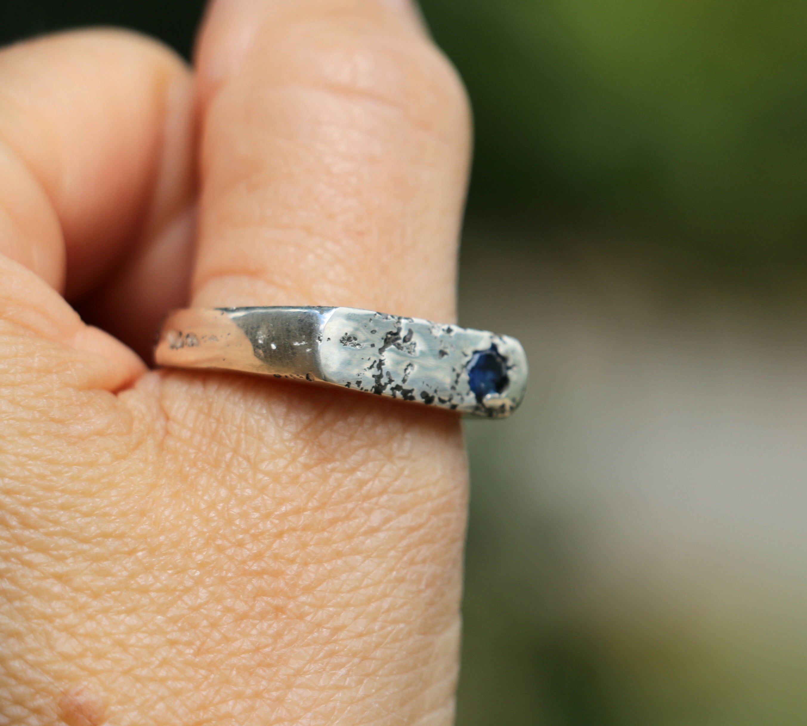 Grace stirling signet ring with gemstone