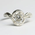 Ember silver organic ring .8ct Moissanite