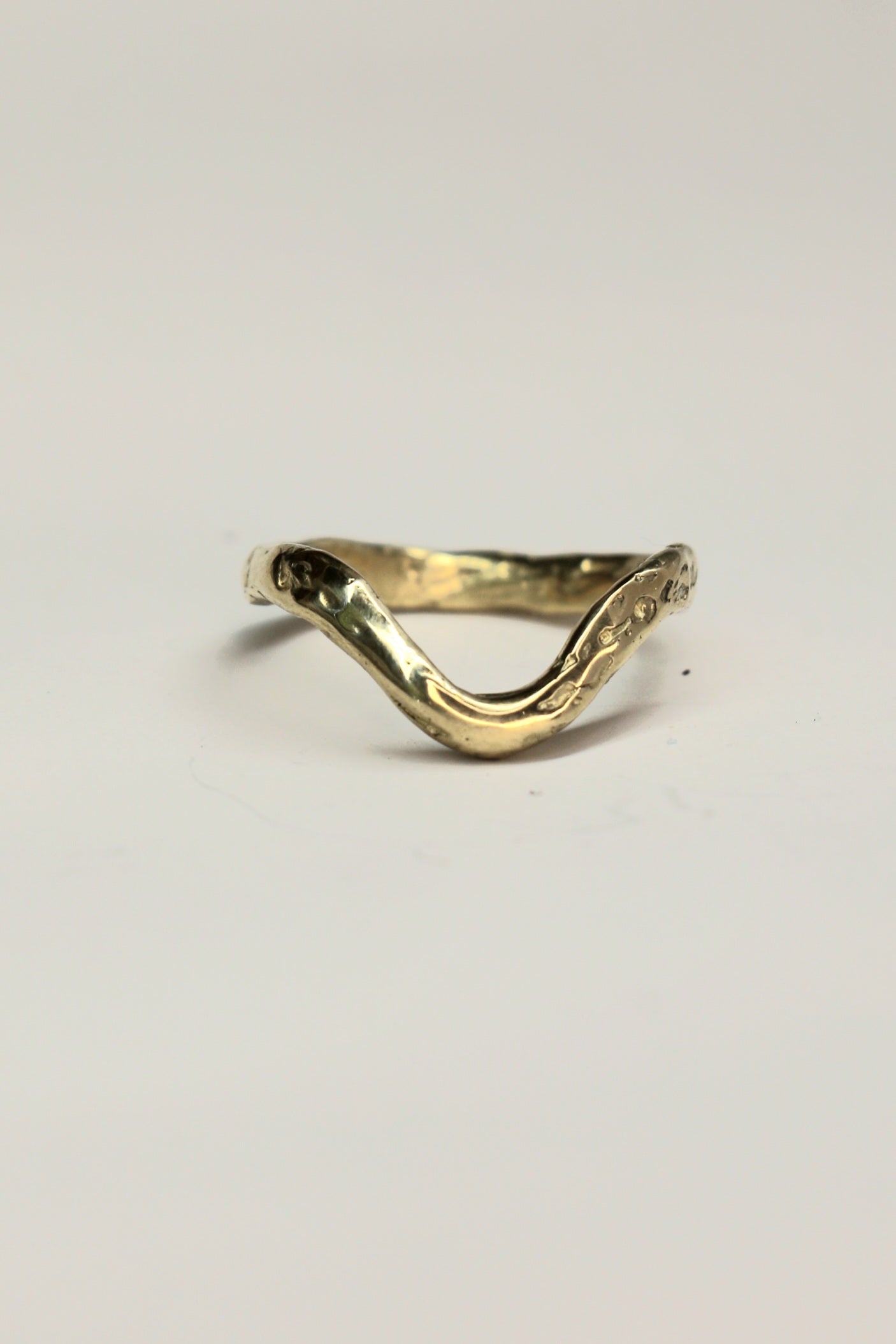 Ember 9ct gold organic ring with oval Moissanite