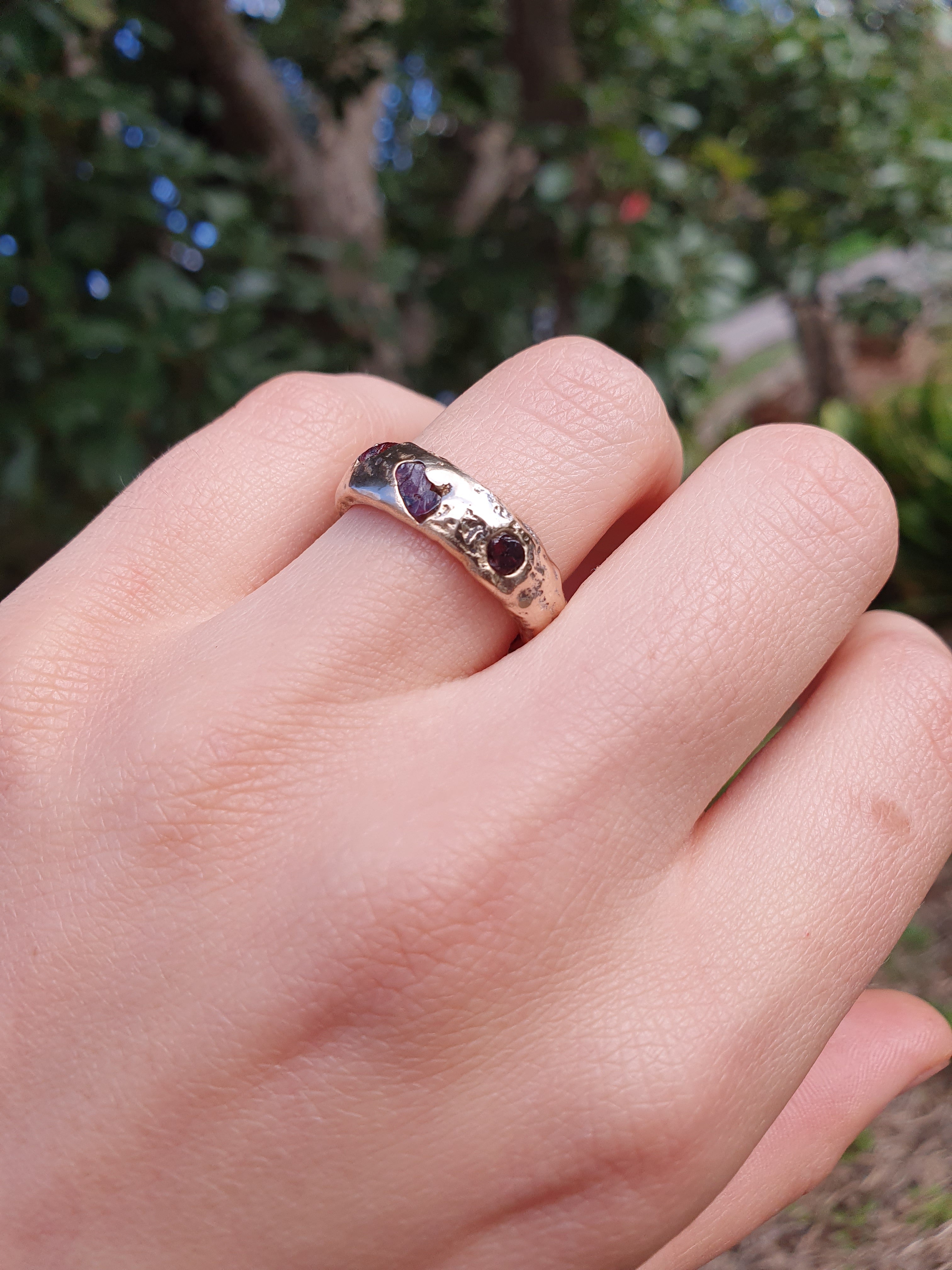 Sand Cast Sapphire Ring | Organic Band