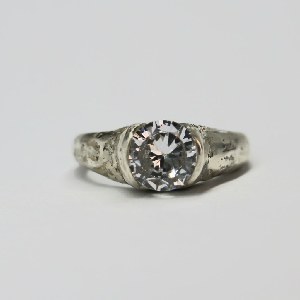 Dune sandcast ring sterling silver size 6