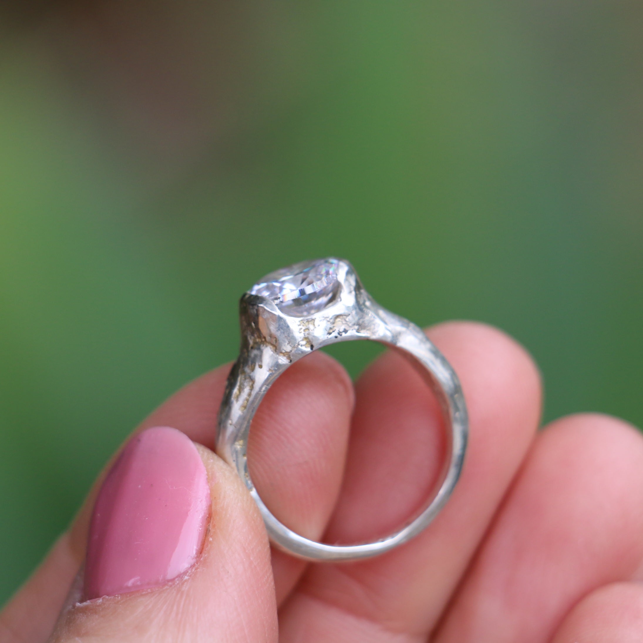 Dune sandcast ring sterling silver size 6