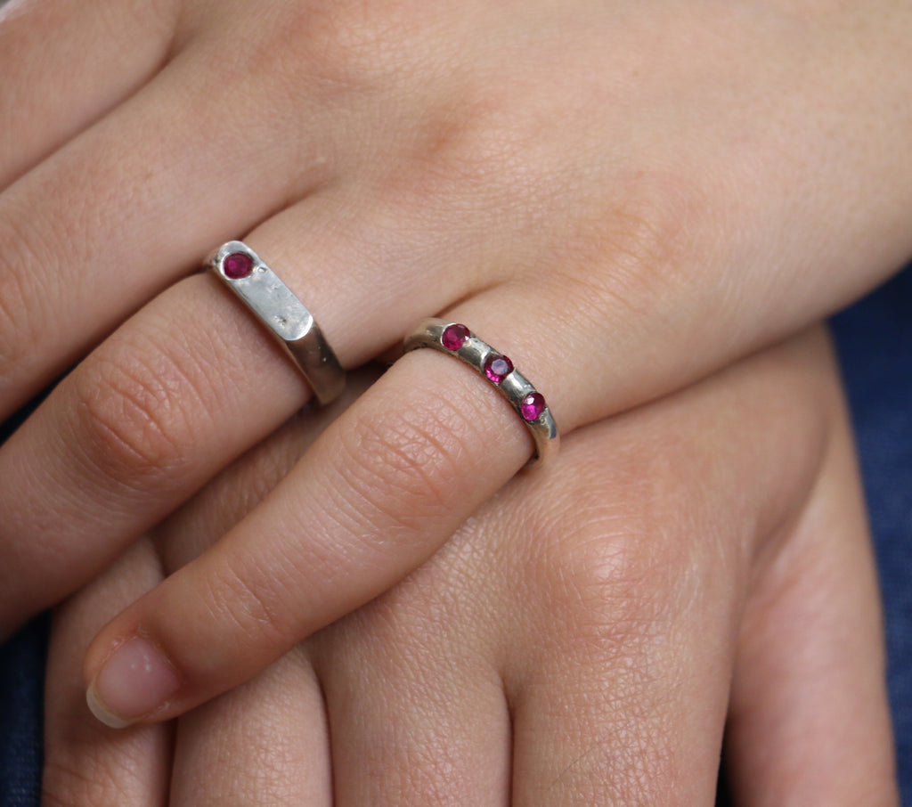 Grace stirling signet ring with gemstone