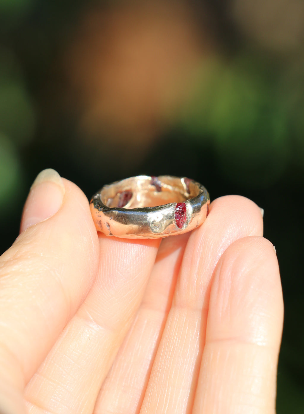 Sand Cast Sapphire Ring | Organic Band