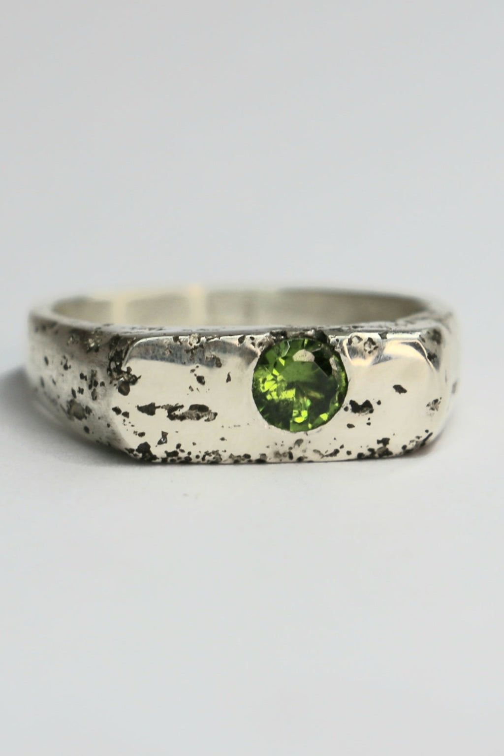 Royal Sandcast textured signet ring with stone | Organic handmade in Australia