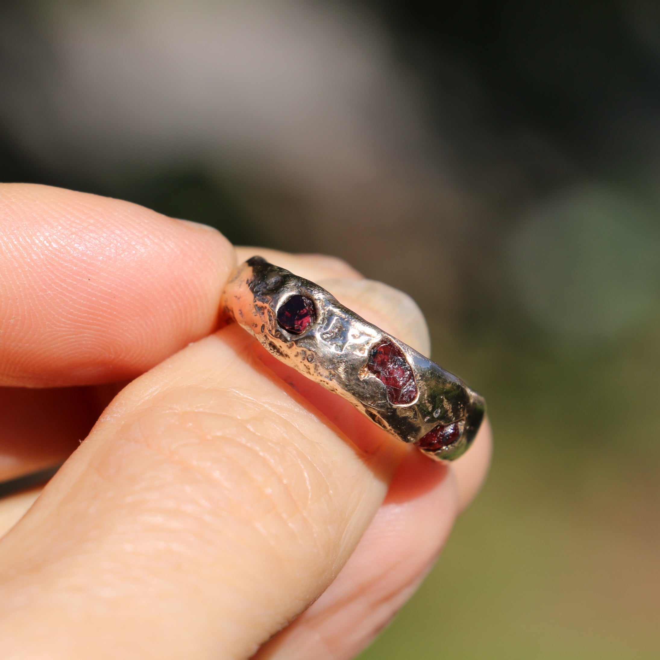 Sand Cast Sapphire Ring | Organic Band