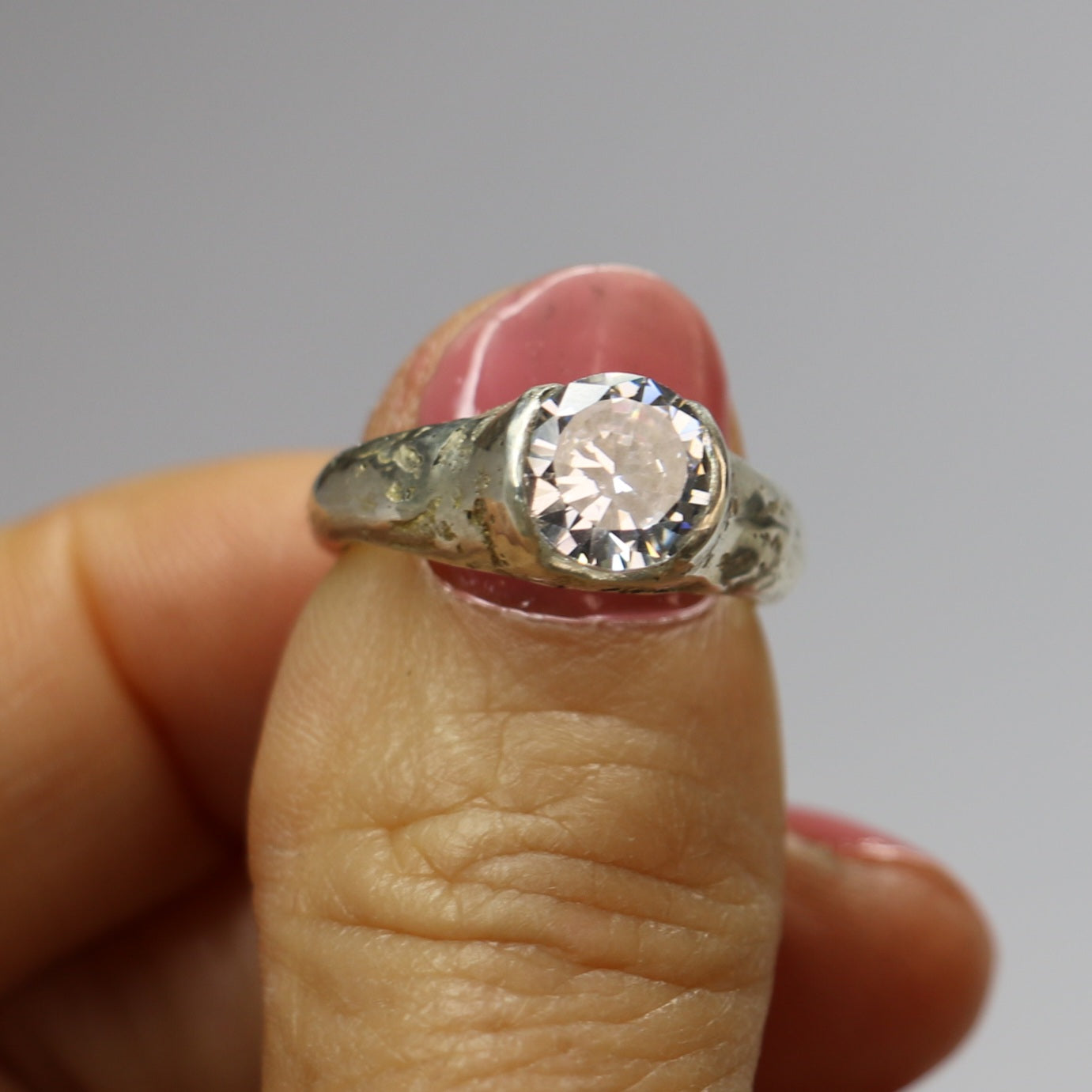 Dune sandcast ring sterling silver