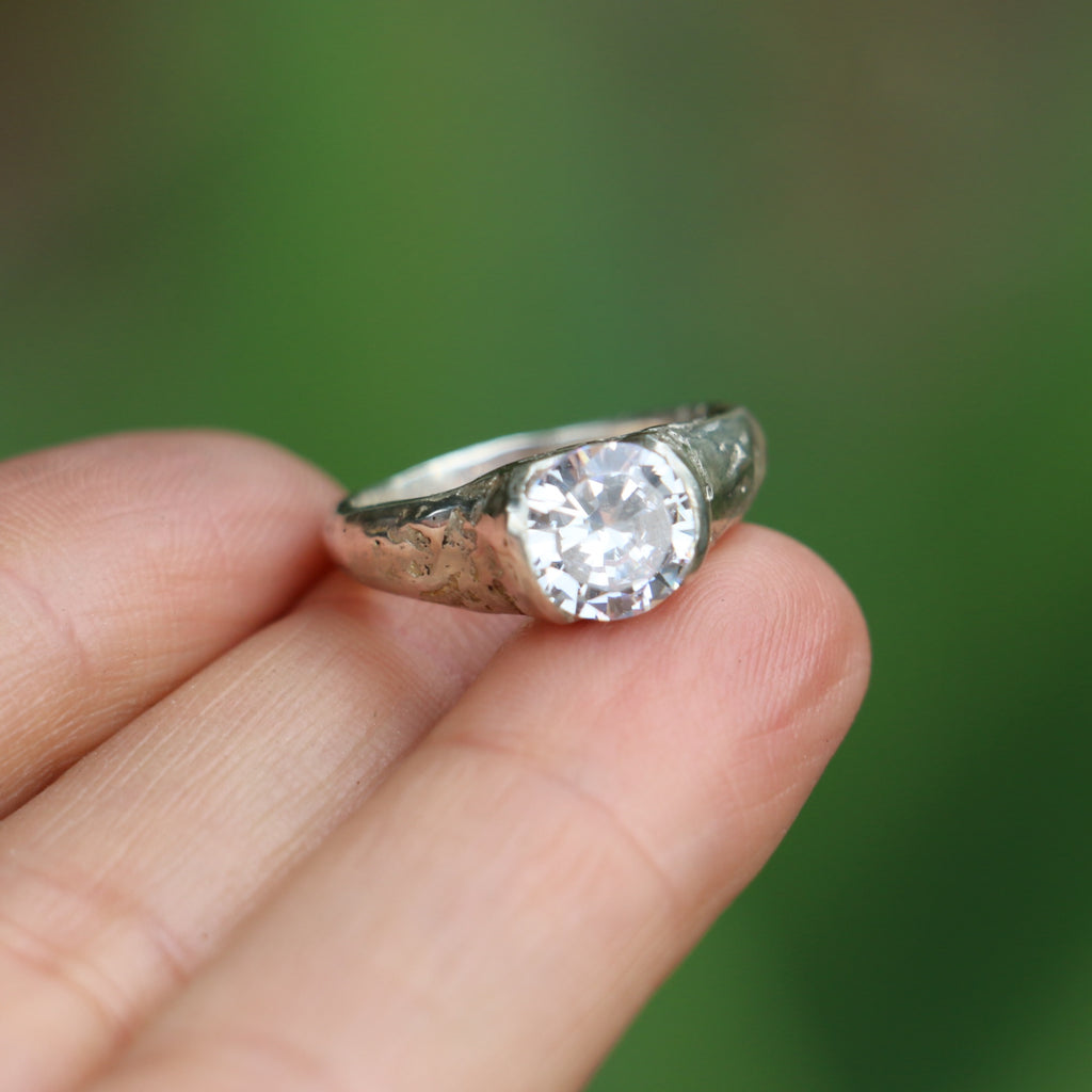Dune sandcast ring sterling silver size 6