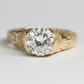 Dune sandcast ring 9ct gold