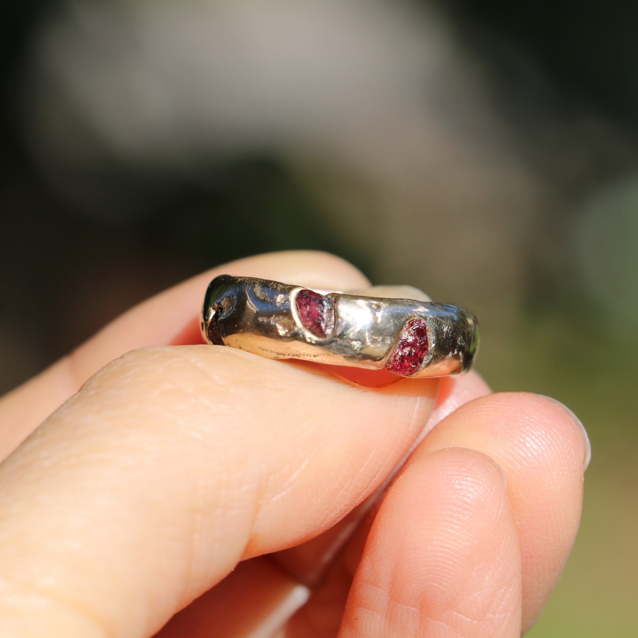 Sand Cast Sapphire Ring | Organic Band
