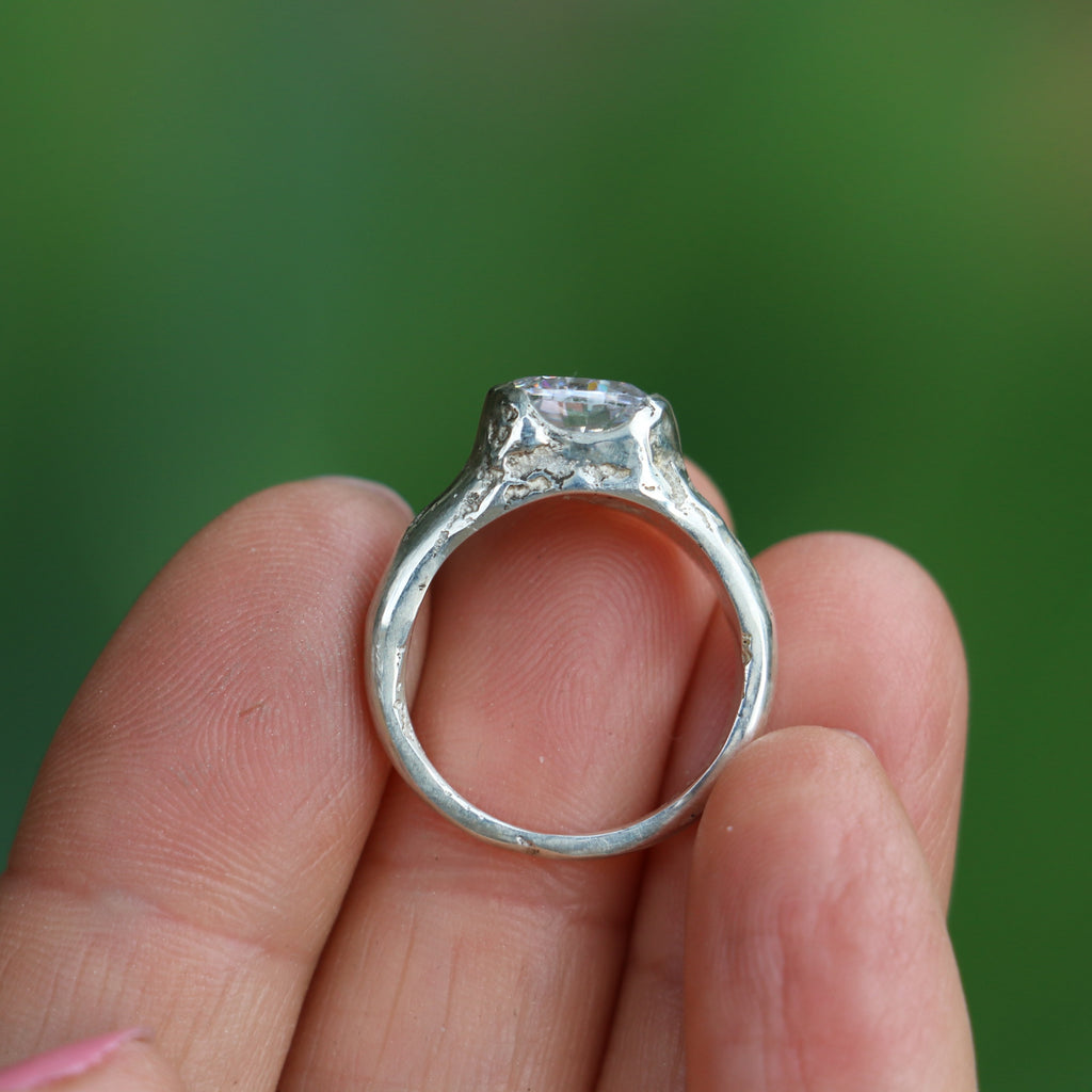 Dune sandcast ring sterling silver size 6