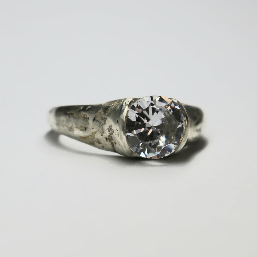 Dune sandcast ring sterling silver size 6