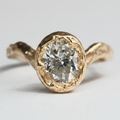 Ember 9ct organic ring .8ct Moissanite