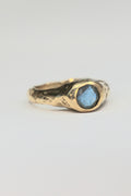 Labradorite 9ct gold organic ring |sandcast textured unique engagement ring