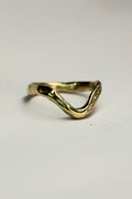 'U' organic silver or 9ct gold contour ring textured