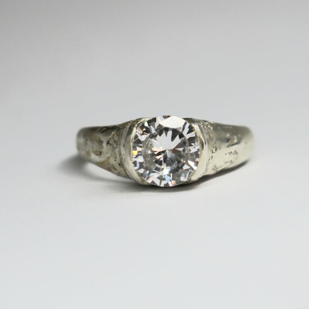Dune sandcast ring sterling silver size 6