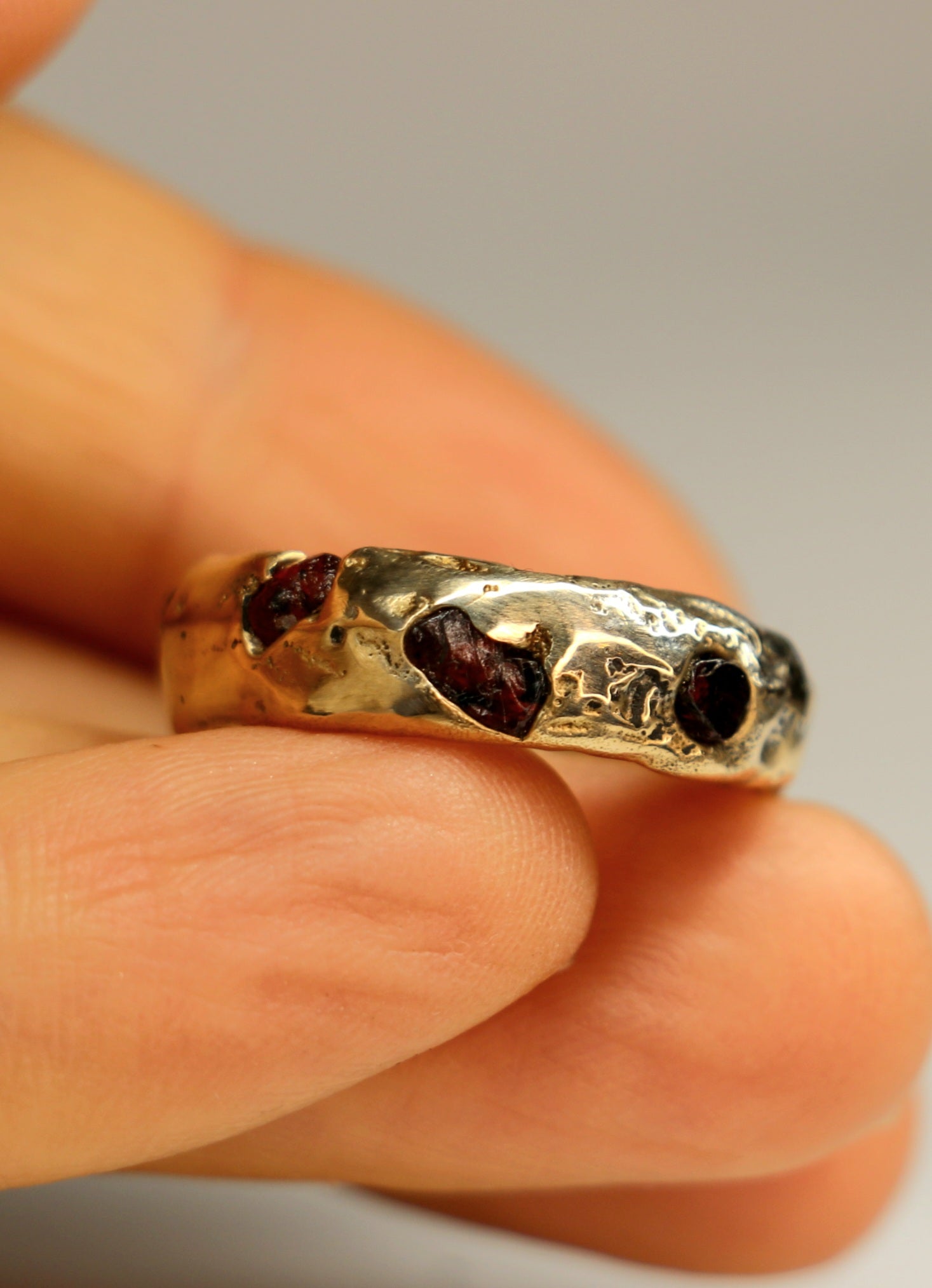 Sand Cast Sapphire Ring | Organic Band