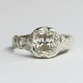 Beloved silver organic ring 2ct Moissanite size 6
