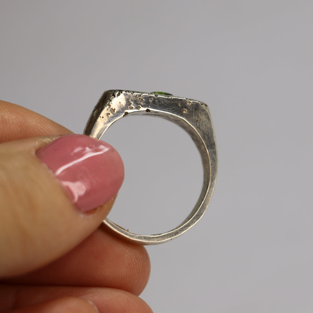 Royal Signet Ring stirling silver sandcast Size 10