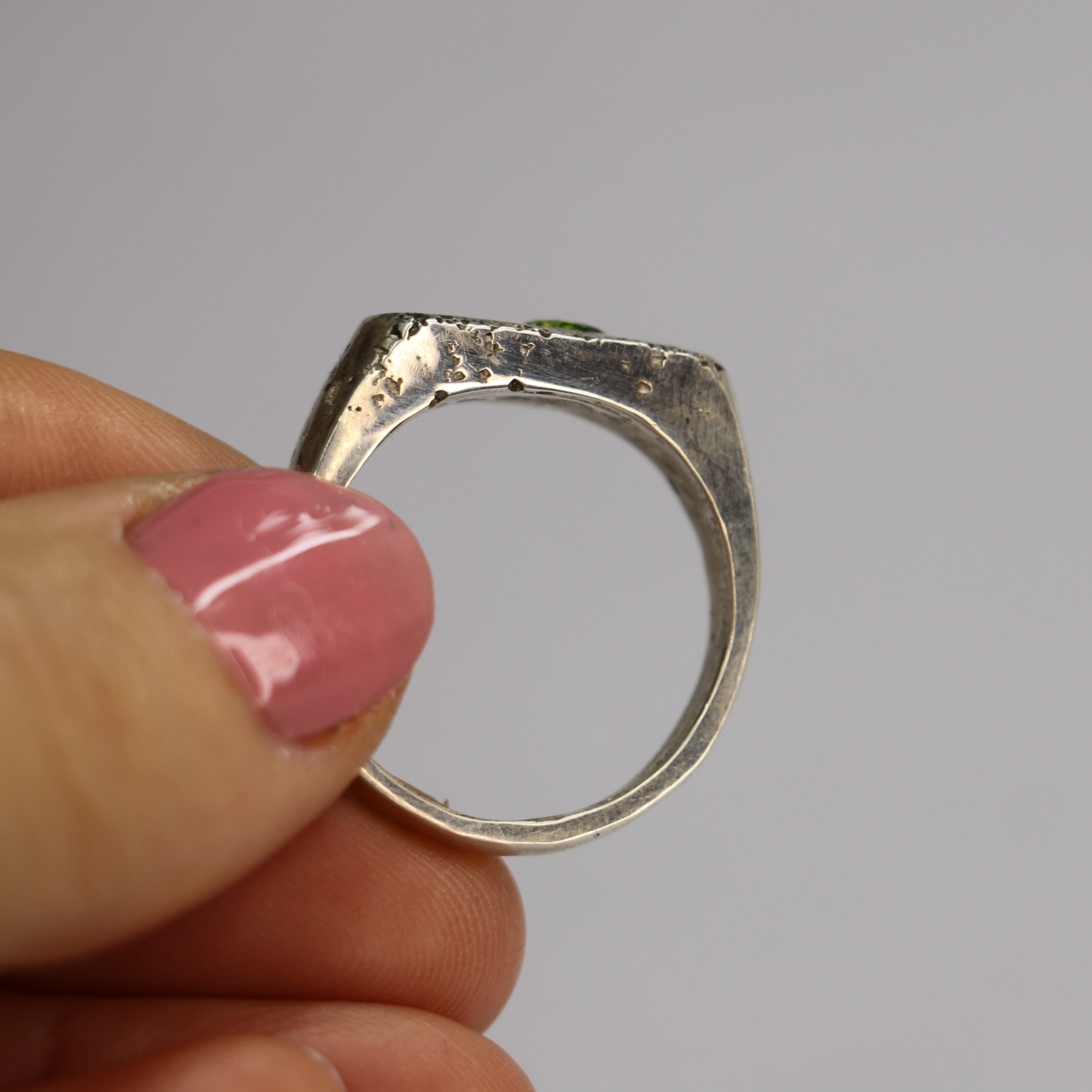 Royal Signet Ring stirling silver sandcast Size 10