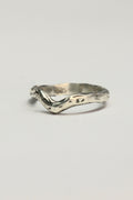 'V' contour ring organic silver or gold